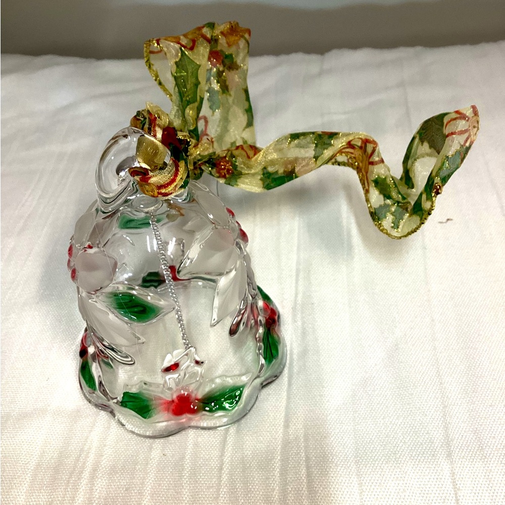 Mikasa holiday bloom crystal Christmas bell